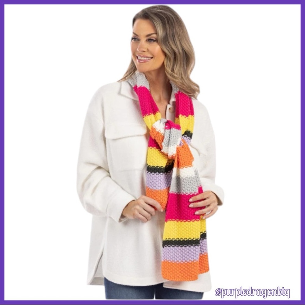 CROCHET KNIT WINTER SCARF, NWT
Colorful stripes